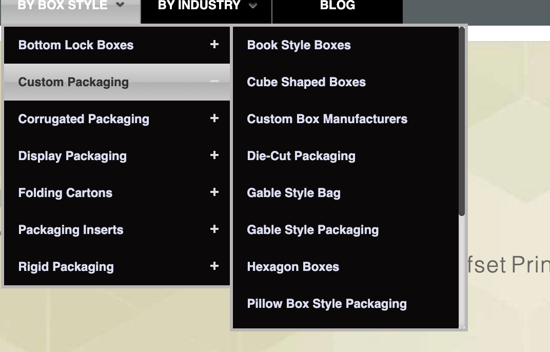 Custom packaging sample